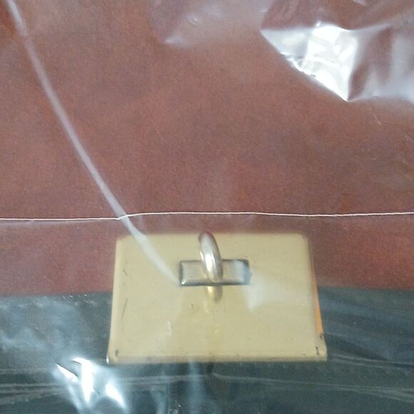 Rare Vintage Ring Shoulder Bag Suede Vinyl Adjustable Strap Brown Black - Picture 16 of 16